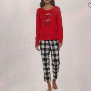 Sleep chic all is calm red 2 piece pajama 🎄NEW NWT
